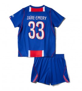 Paris Saint-Germain Warren Zaire-Emery #33 Jalkapallovaatteet Lasten Kotipeliasu 2026-27 Lyhythihainen (+ Lyhyet housut)